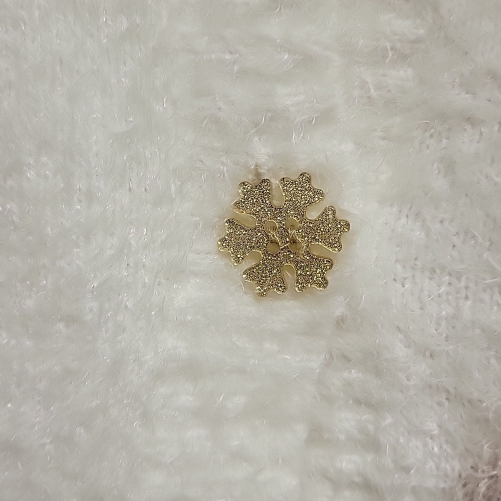 33 Degrees White and Gold Snowflake Cardigan, Women's XL - Picture 3 of 7